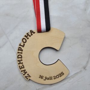 Houten medaille zwemdiploma C